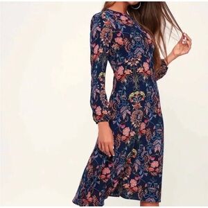 I.Madeline Floral Navy Dress